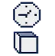 Clock above block. Time is ticking